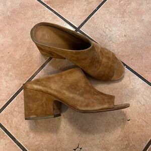 VINCE. Made in Italy Suede Slip on Mules